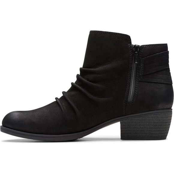 Clarks Collection Charlten Rosa Ankle Boots 10W Black Nubuck MSRP $120 - Picture 5 of 5